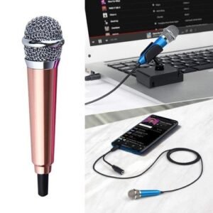 Portable Mini Karaoke Microphone Mic For Singing Voice Recording  Gold