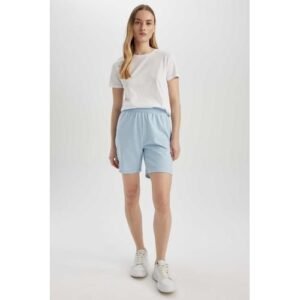 Defacto Woman Regular Fit Knitted Bermuda - Blue