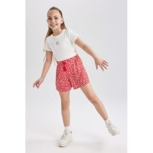 Defacto Girl Casual Woven Short - Red