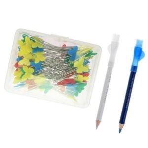 100 Pieces Tailoring Sewing Pins With 2 Pieces Tailor Chalk Pen For