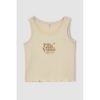 Defacto Girl - Slim Fit Short Sleeve Knitted Athlete - Ecru