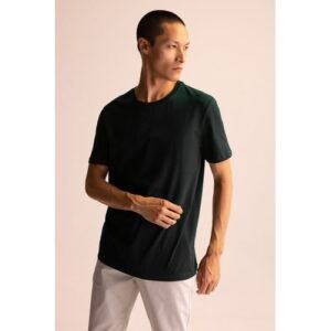 Defacto Man Core Regular Fit Knitted T-Shirt - Green