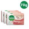 Dettol Bathing Soap - Pink Glow - 70g (Pack Of 3)