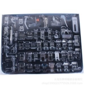 52pcs Stitch Sewing Machine Accessories With Box Presser Foot Set Mini Rolled Hem Professional DIY Braiding Manual For Singer