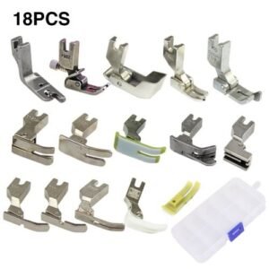 18pcs Mini Sewing Machine Durable DIY Industrial Presser Foot Multifunctional Set Quilting Part Kit