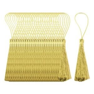 30pcs 10cm Handmade Silky Floss Soft Craft Bookmark Golden