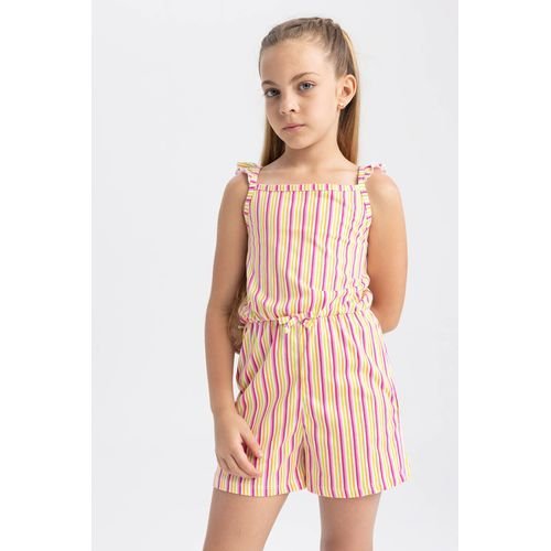 Defacto Girl Casual Regular Fit Sleeveless Jump Suit - White