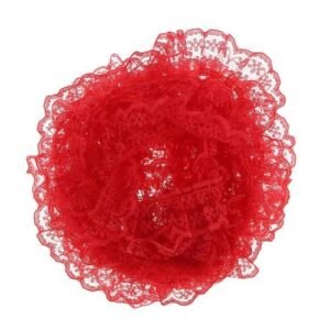 Ruffle Trim, Ruffle, Pleated Trim, Ruffle Ribbon, Lace Ribbon Red