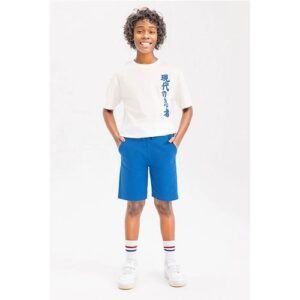 Defacto Boy Casual Regular Fit Knitted Short - Blue