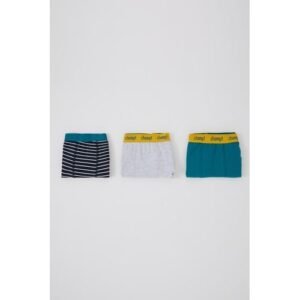 Defacto 3 Piece Boy Casual Regular Fit Knitted Boxer - Navy