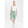 Defacto Woman Regular Fit Knitted Bermuda - Green