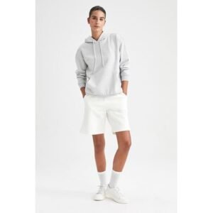 Defacto Woman Casual Basic Knitted Short - White
