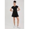 Defacto Woman Fit And Flare C Neck Short Sleeve Knitted Dress - Black