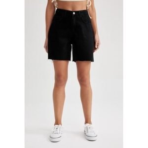 Defacto Woman Special Collection Denim Bermuda - Black