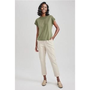 Defacto Woman Regular Chino Woven Trousers - Ecru
