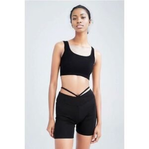 Defacto Woman Seamless Bra Fit Knitted Bra-Black