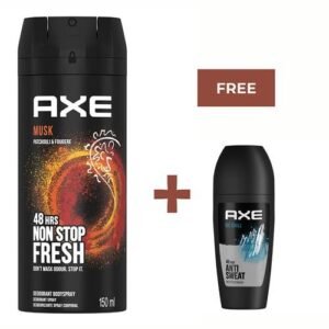 Axe Musk Patchouli & Fougere Scent 48Hrs Deodorant 150ml + 50ml Ice Chill 48 Hrs Anti-Perspirant