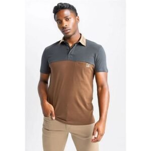 Defacto Man Regular Fit Polo Neck Short Sleeve Knitted Polo T-Shirt - Brown