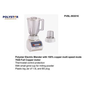 Polystar 1.5ltre Electric Blender With Mini Jar