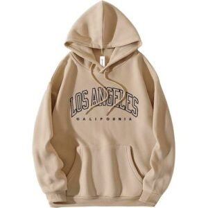 Danami Los Angeles California Printed Hoodie- Nude