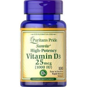 Puritan'S Pride Vitamin D3 1,000 IU (25mcg), 100 Softgels
