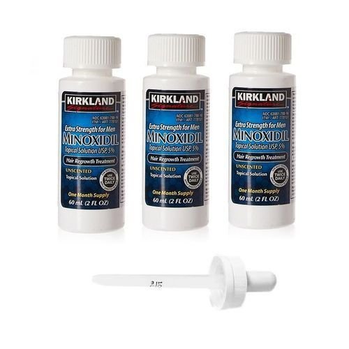 Kirkland Signature Minoxidil 5% Hair & Beard Growth With Applicator- 3 Bottles