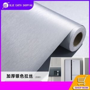 Silver Brushed Refrigerator Self-Adhesive Stainless Steel