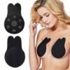 2pcs Women Breathable Strapless Push Up Silicon Bra- Black