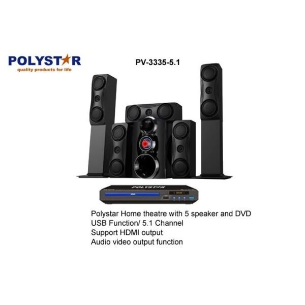 Polystar Bluetooth Home Theatre With USB Port PV-85B-3.1