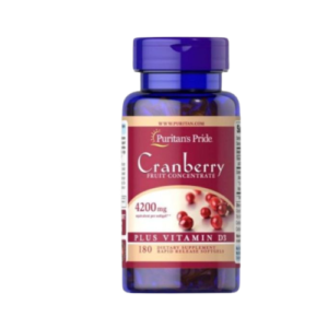 Puritan?s Pride Cranberry 4200mg Vitamin D3 Tablet, 180 Softgels
