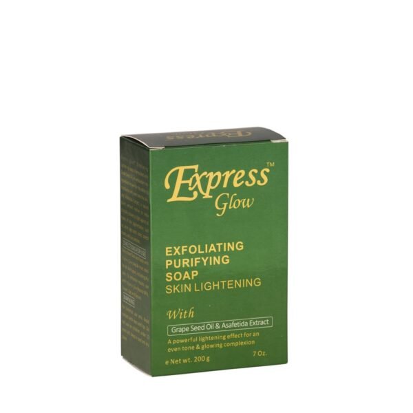 Express Glow Exfoliating Purifying Soap Skin lightening with Grape seed oil & Asafetida extract, 200g | La Belle Glow