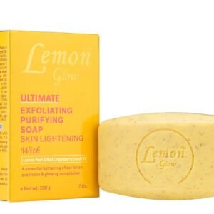 Lemon Glow Ultimate Exfoliating Purifying Soap with Lemon Peel & Red Lingonberry Seed Oils, 200g | La Belle Glow