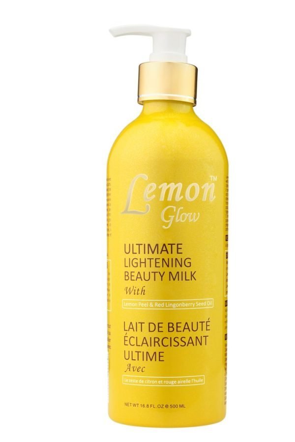 Lemon Glow Ultimate Lightening Beauty Milk with Lemon Peel & Red Lingonberry Seed Oils, 500ml | La Belle Glow