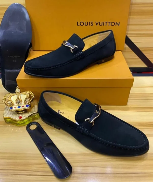 Louis Vuitton Designer Men?s Swede Black Loafers Shoe