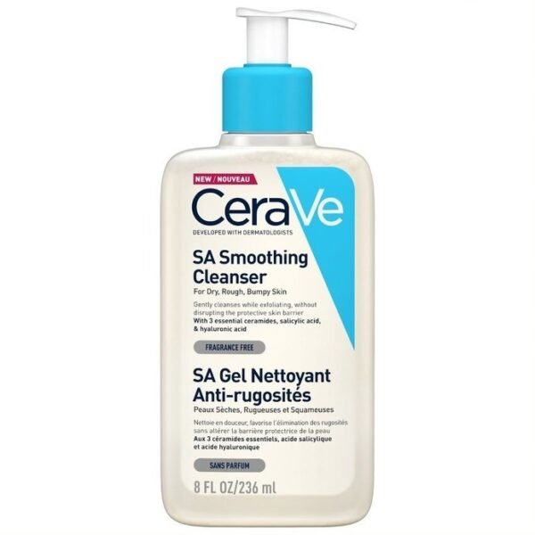 CeraVe SA Smoothing Cleanser | Face and Body Wash with Salicylic Acid for Dry, Rough & Bumpy Skin | 236 ml