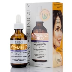 Advanced Clinicals Vitamin C Face Serum for Dark Spots, Uneven Skin Tone, Crows Feet and Expression Lines. 1.75 fl oz