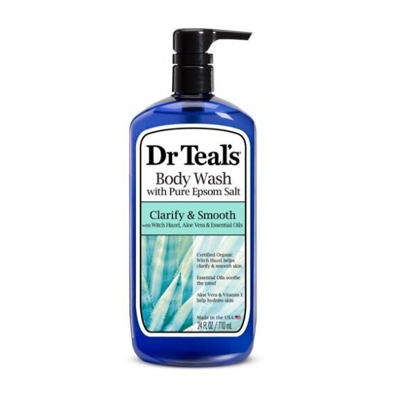 Dr Teal?s Body Wash with Pure Epsom Salt, Clarify & Smooth with Witch Hazel & Aloe Vera, 24 fl oz. | Dr Teals