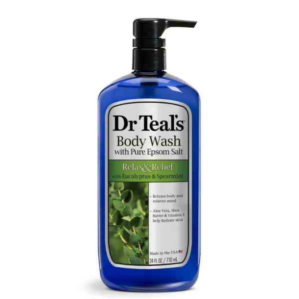 Dr Teal?s Body Wash with Pure Epsom Salt, Relax & Relief with Eucalyptus & Spearmint, 24 fl oz.