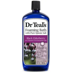 Dr Teal?s Foaming Bath with Pure Epsom Salt, Black Elderberry with Vitamin D, 34 fl oz. | Dr Teal?s