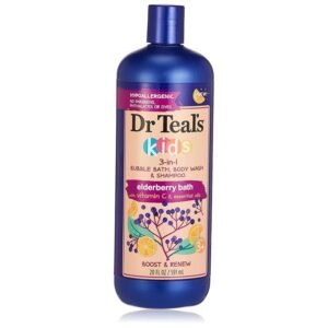 Bubble Bath Kids 3 In 1 Elderberry Bubble Bath, Body Wash &, 20 Fl Oz, | Dr Teal?s