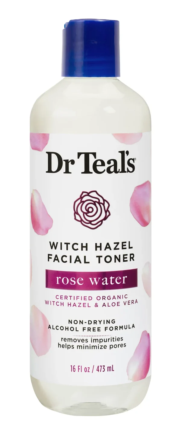 Dr Teal?s Witch Hazel Facial Toner, Rose Water, 16 fl oz | Dr Teal?s
