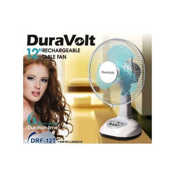 Duravolt DV 12 Inches Rechargeable Table Fan ? DRF-12T