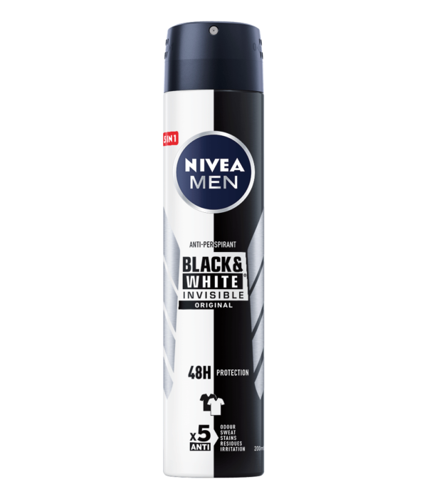 Nivea Men Spray Invisible Black and White Male 200ml (6?2)