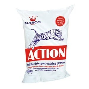 NASCO ACTION WHITE DETERGENT WASHING POWDER 10KG