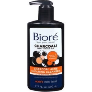Biore Charcoal Acne Clearing Cleanser For Oily Skin, 6.77 Fl Oz