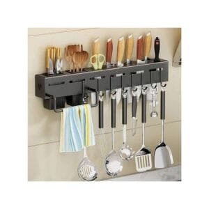 Wall Mounted Knife Cutlery Holder Rack With Hooks G
