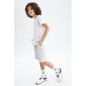 Defacto Boy Casual Regular Fit Knitted Short - Grey