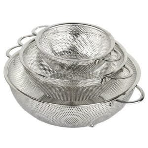 3 Pcs-  Stainless Steel Collander Sieve Mesh Bowls