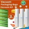3Rolls/Lot Food Vacuum Bag For Vacuum Sealer Storag 25*500cm