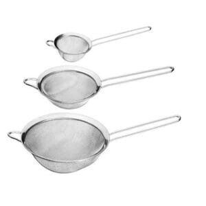 Set Of 3 Fine Mesh Stainless Steel Strainers